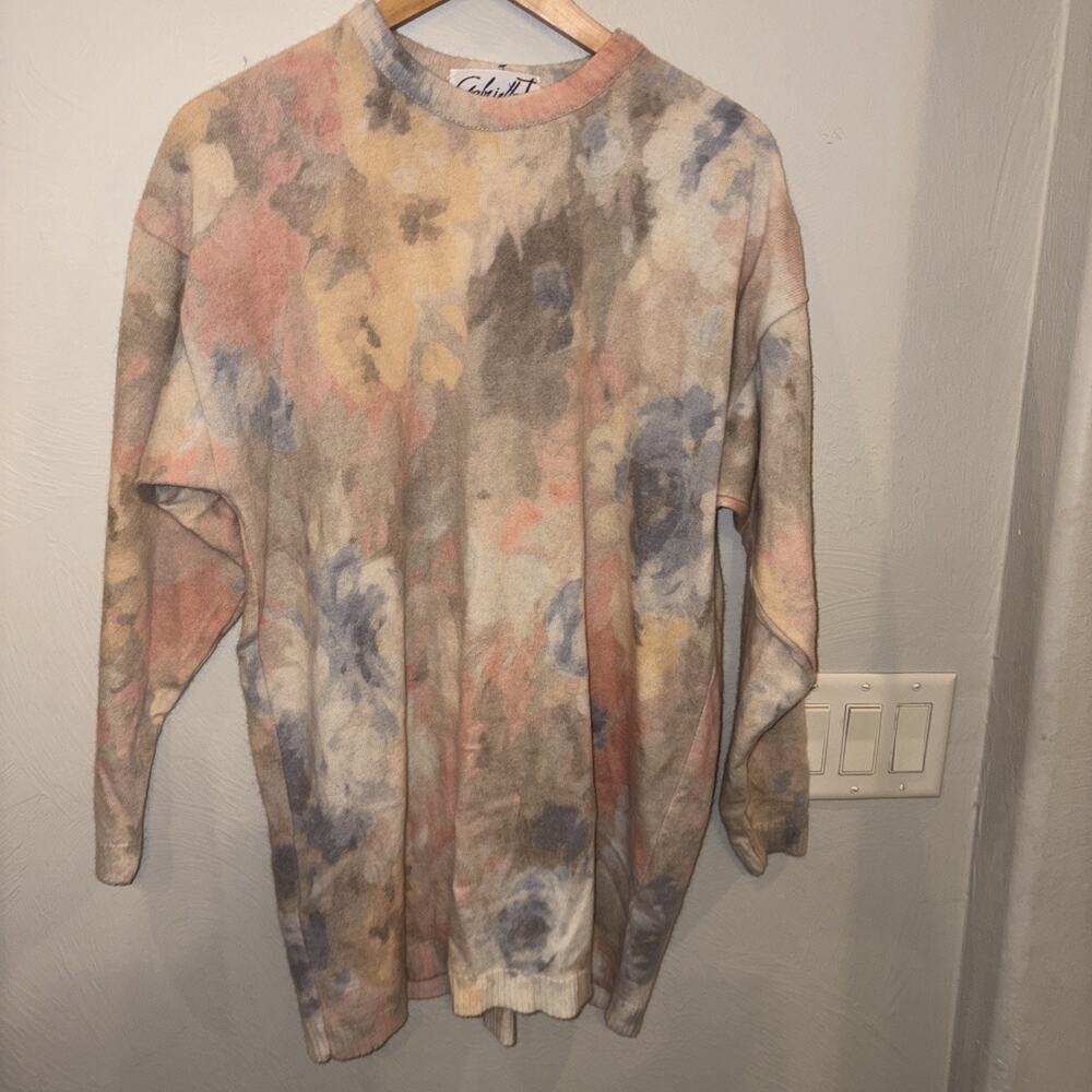 Vintage Made In Italy Sweater/Dress Womens L‎ Pastels Cottagecore Boho Feminine